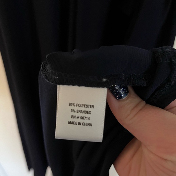 Chaus Navy Blue Wrap Tie Front Dress - Picture 6 of 6